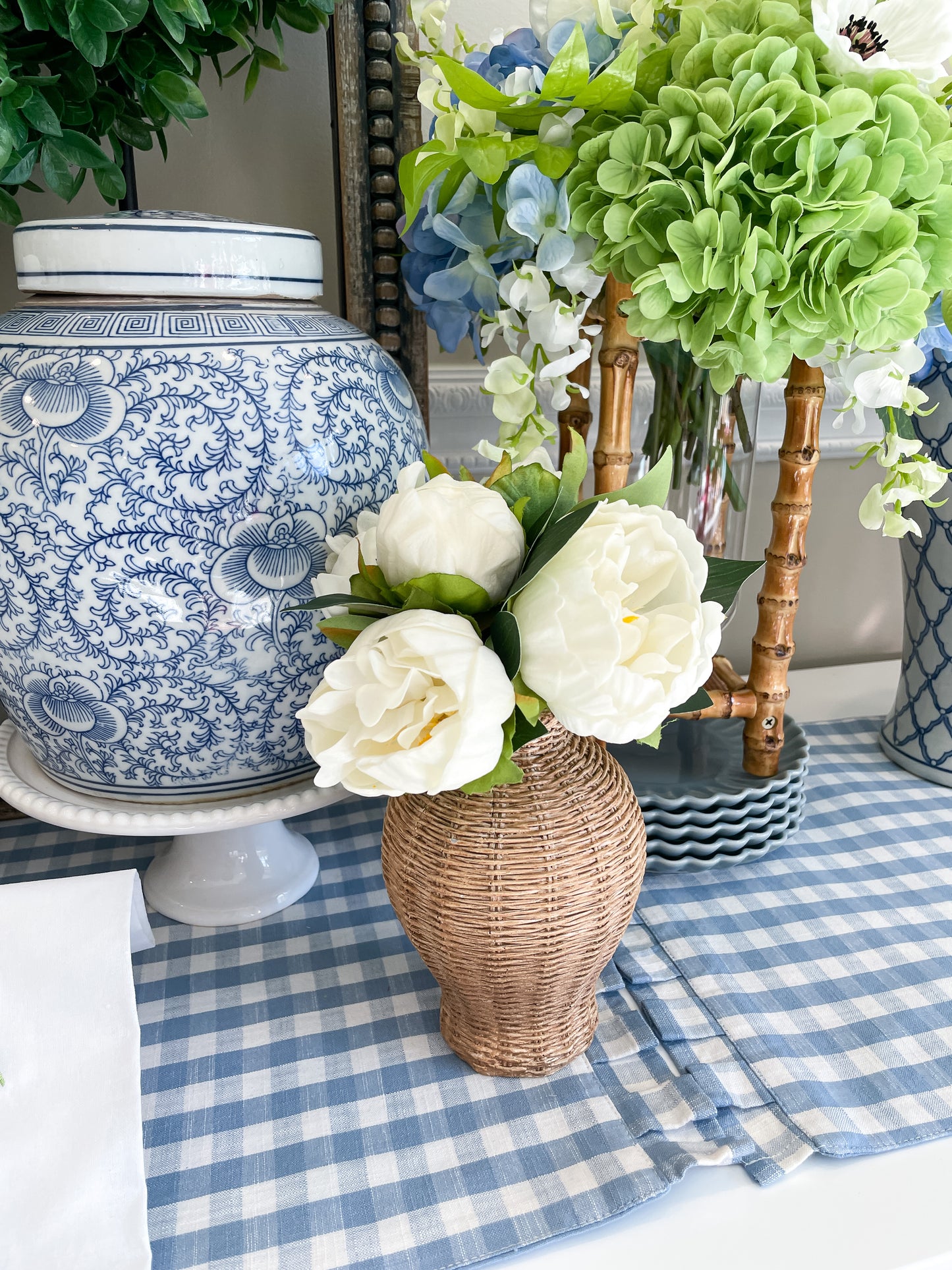 Basket Weave Pattern Vases Natural