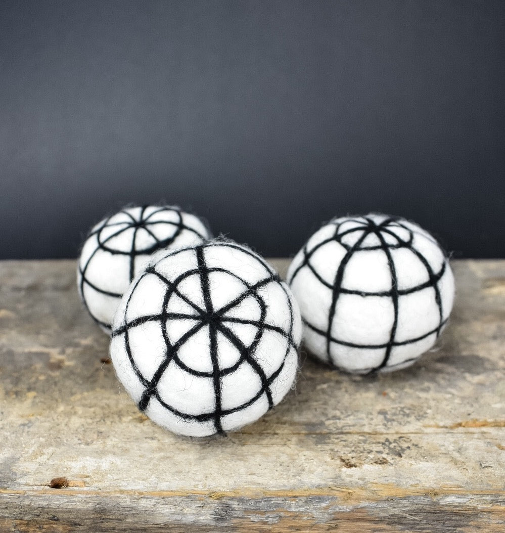 Wool Felted Spider Web Balls
