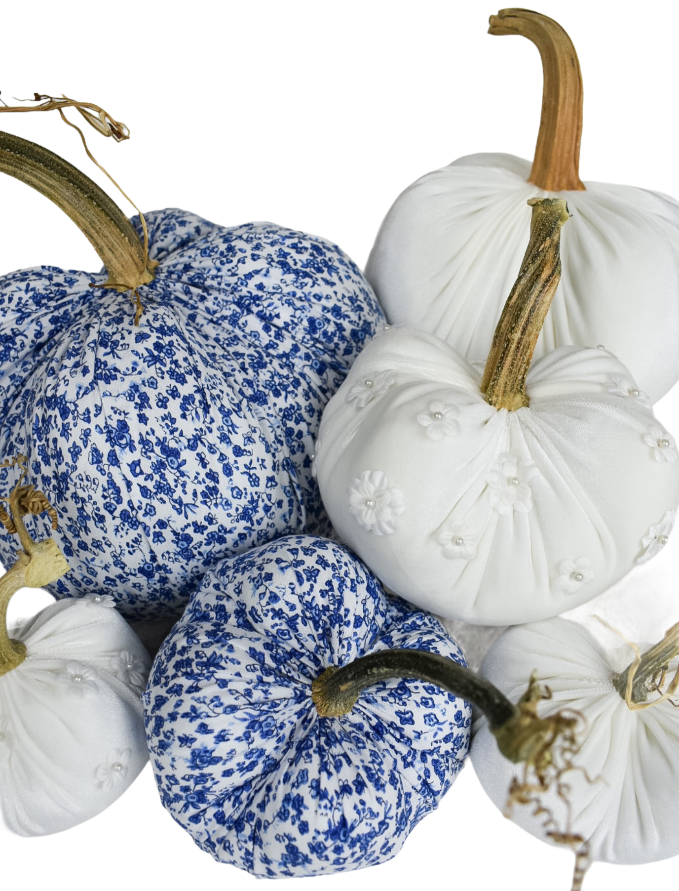 Mini Blue Flower Pumpkin
