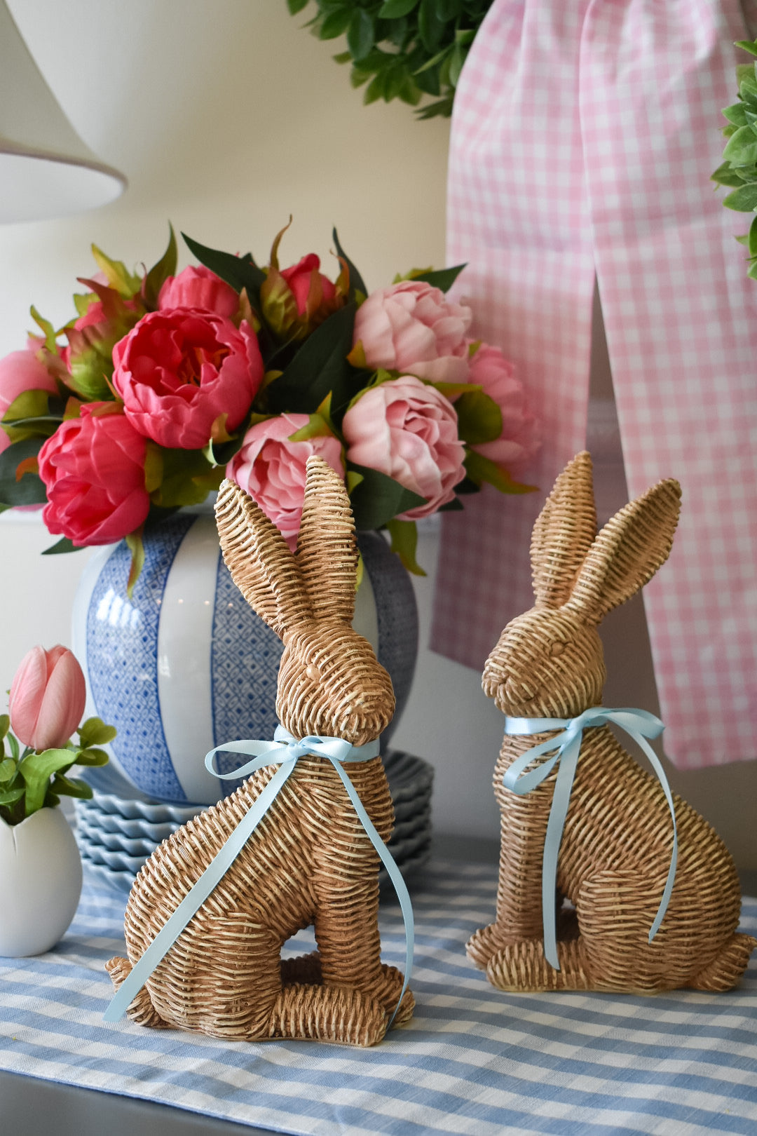 Basket Weave Bunny Set of Two, Natural
