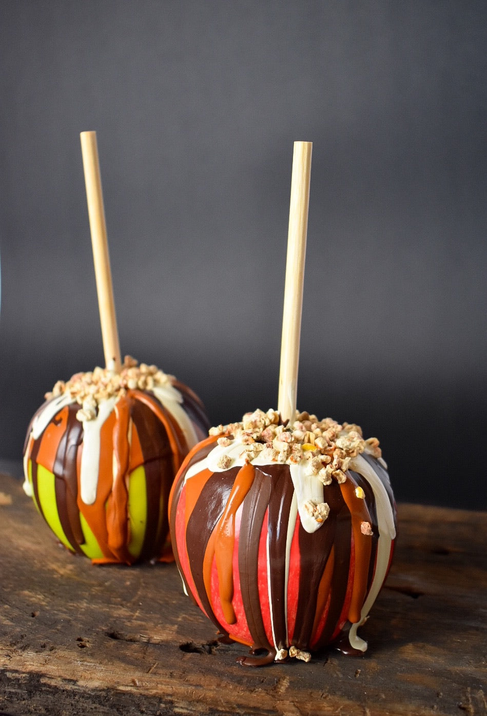 Permanent Caramel Apple with Chocolate Drizzle, Sold Individually