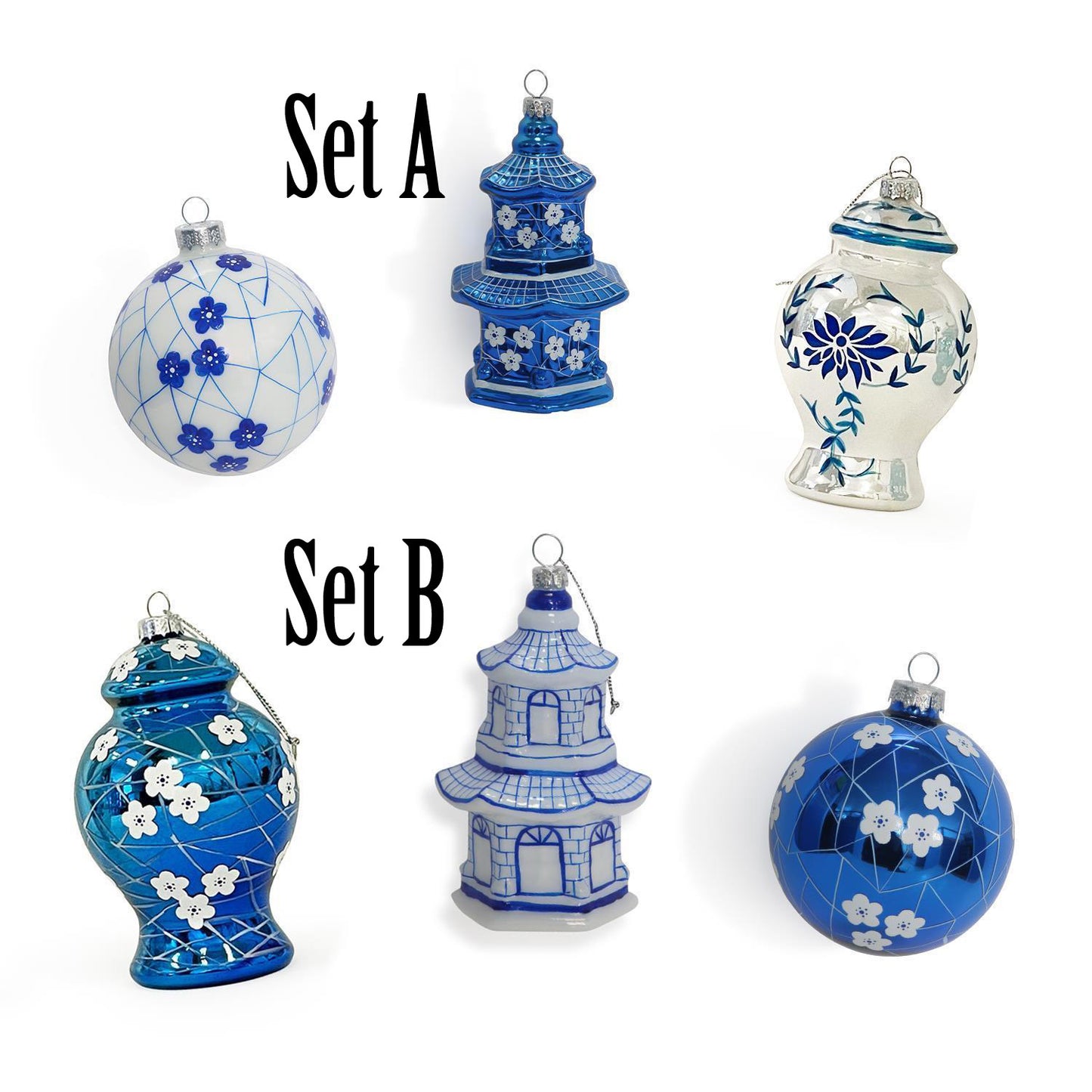 Blue and White Ornaments