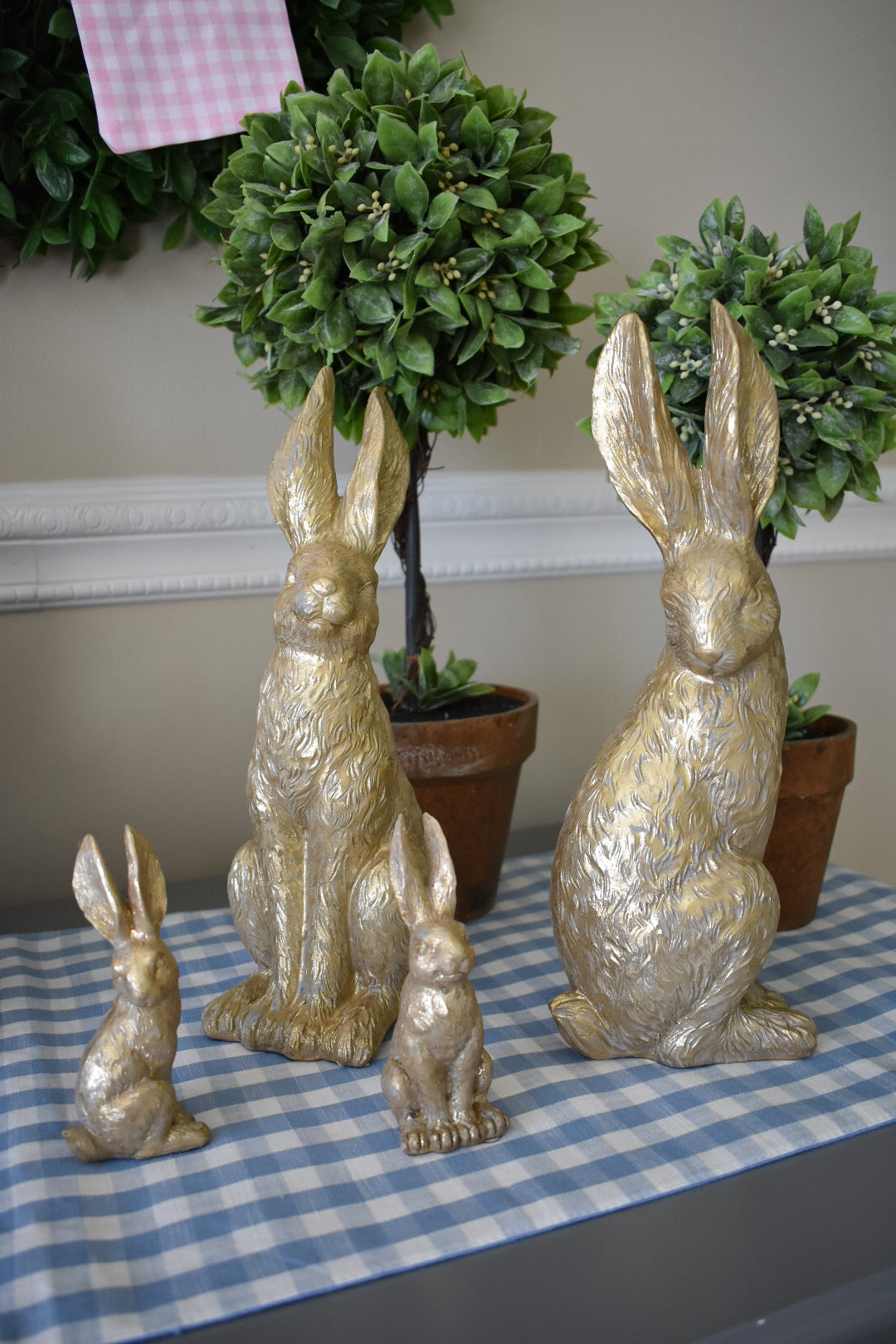 Gold Leaf Rabbit, Set of Two 4.75"