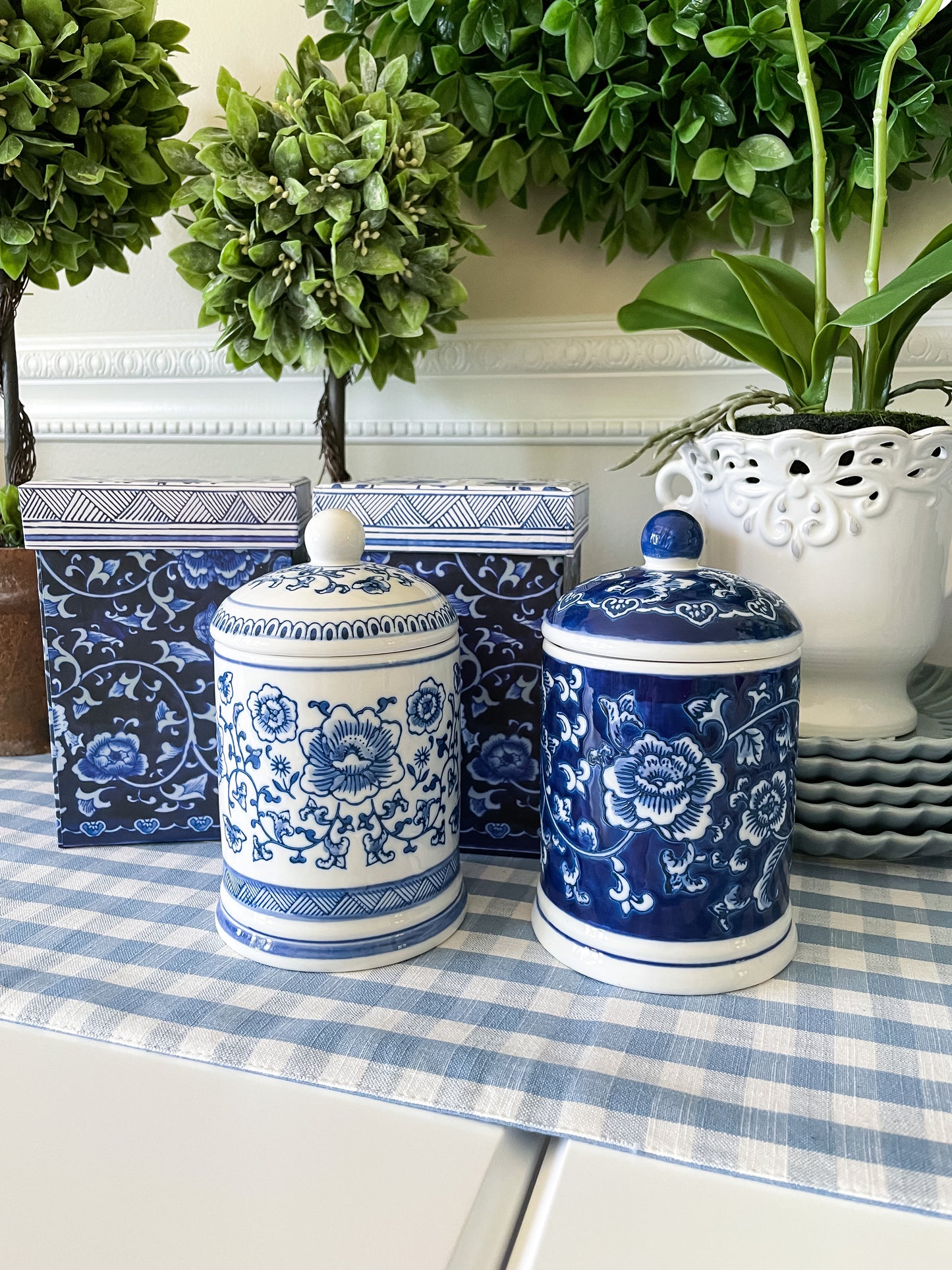 Blue and White Soy Candles