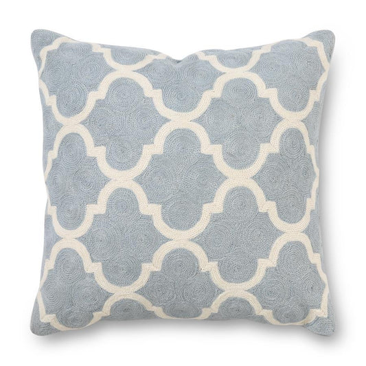 Square Quatrefoil Embroidered Pillows, Set of 2