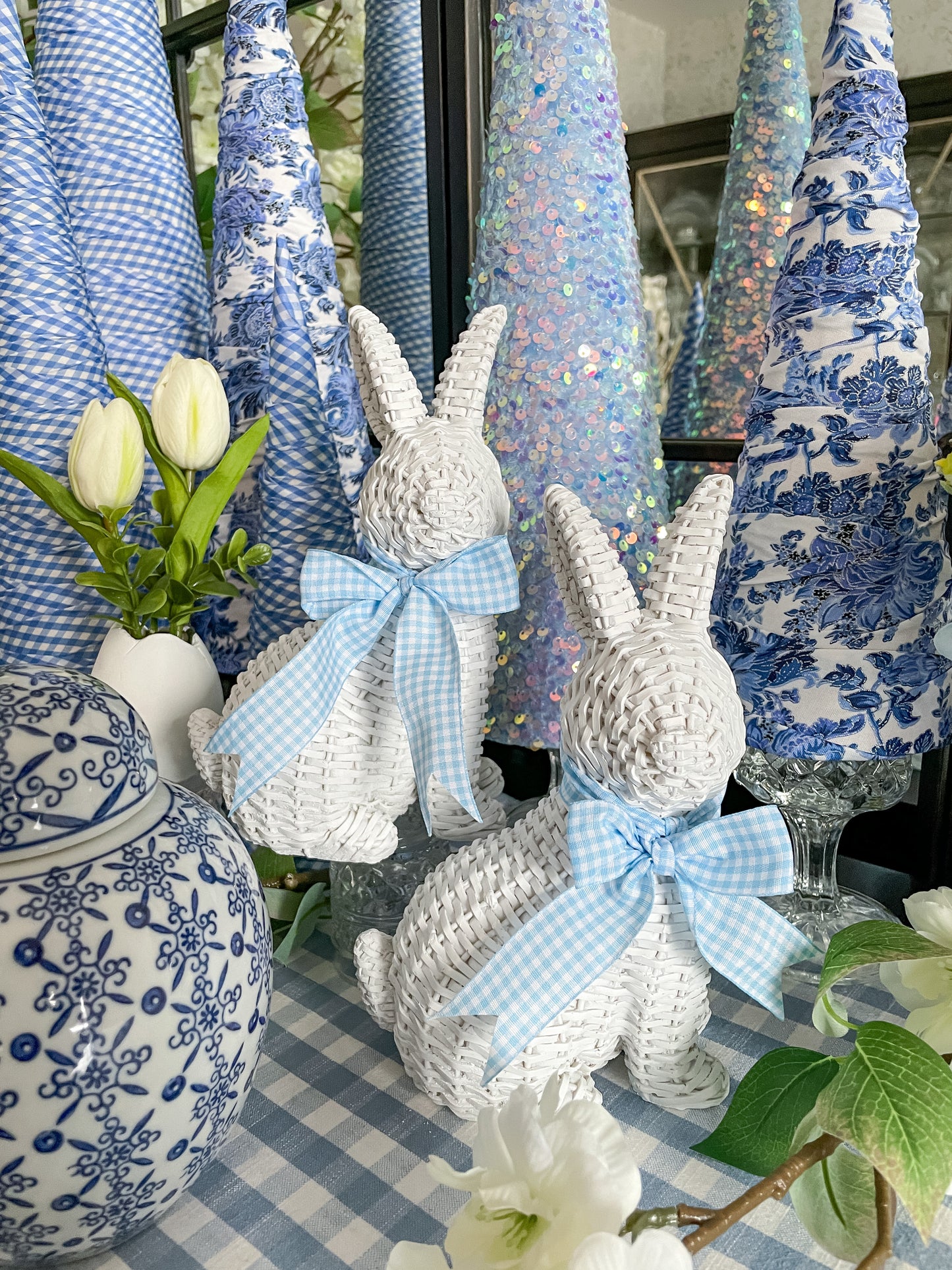 White Wicker Bunny, Sold Individually