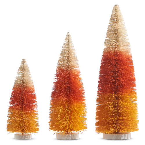 Candy Corn Bottle Brush Trees