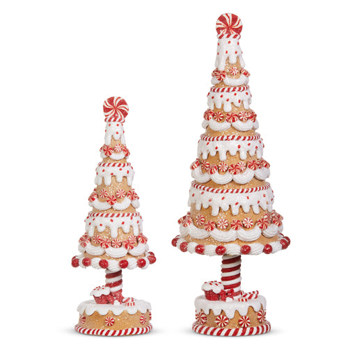 Gingerbread and Peppermint Trees, Set of 2