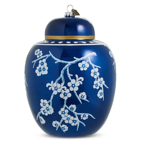 8" Dark Blue Ginger Jar Ornament