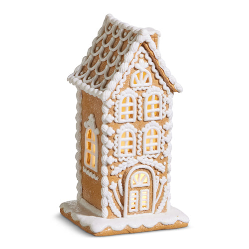 Gingerbread House With Light, 10"