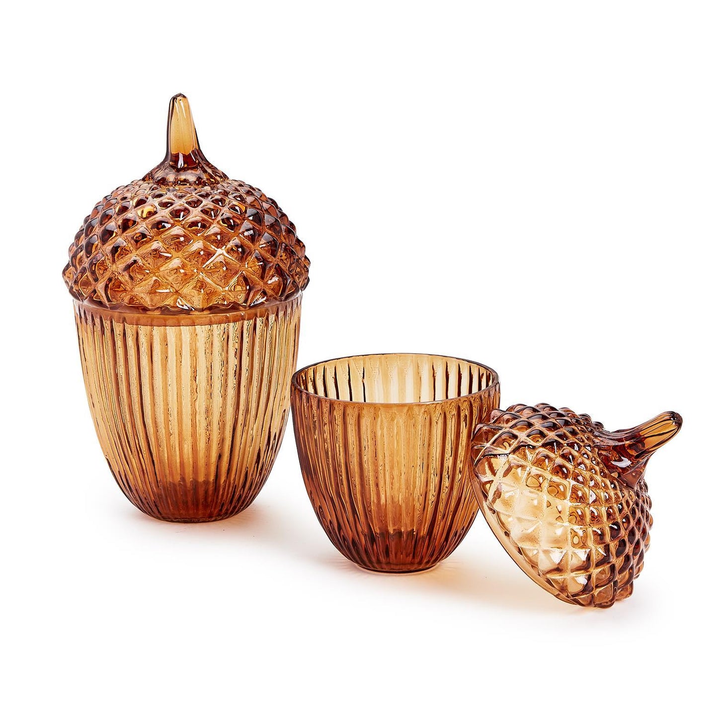 Amber Acorn Lidded Jars