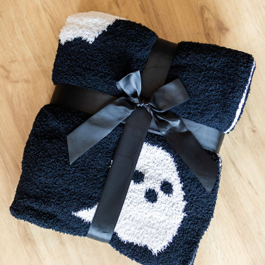 Ghost Throw Blanket, Black