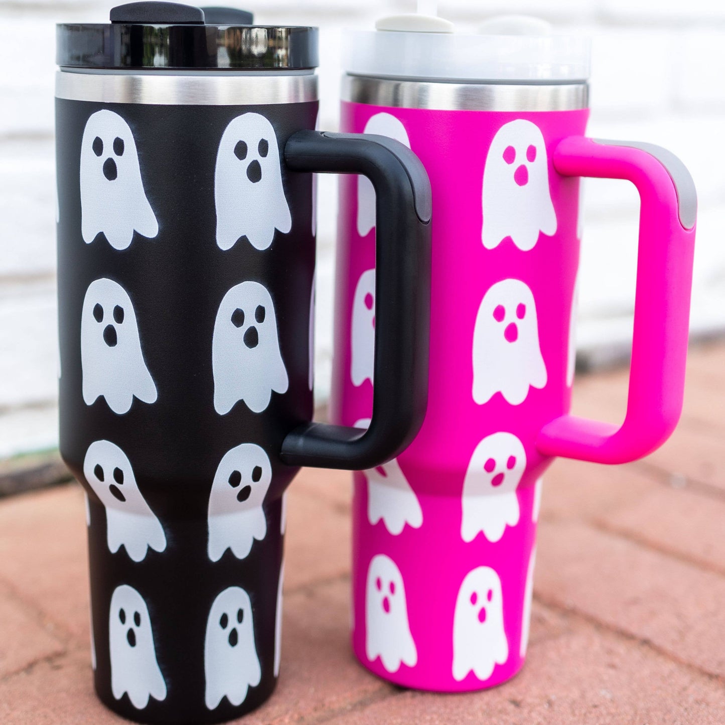 Halloween Tumbler, Pink Ghost