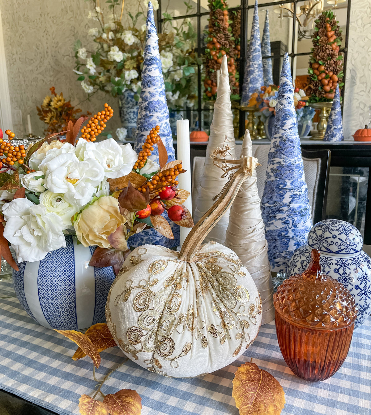 Gold Sequin Embellished Pumpkin