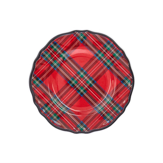 Tartan Melamine Dessert Plates, Set of 4