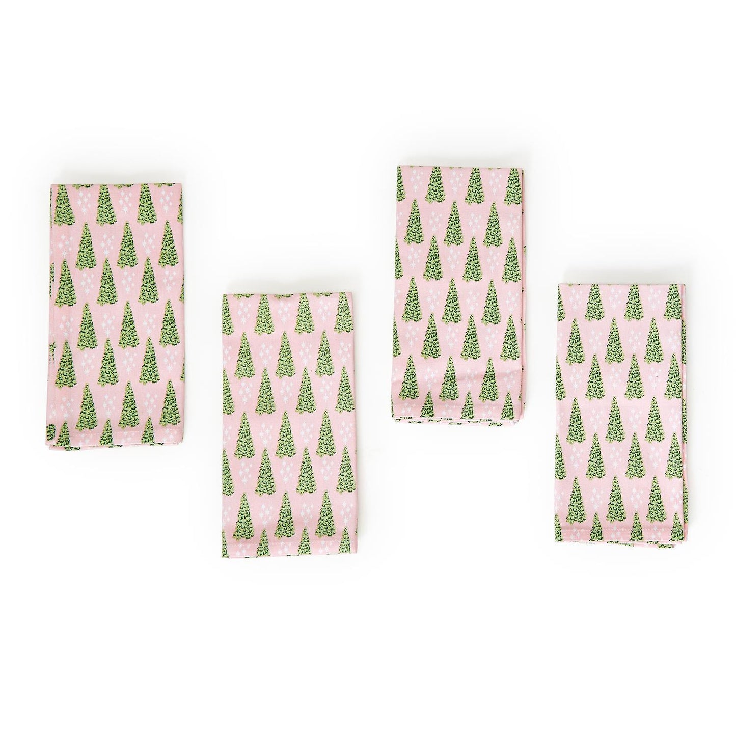 Holiday Pastels Tree Pattern Cloth Napkins, Set of 4