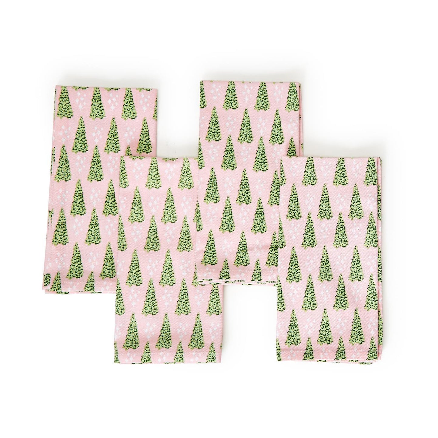 Holiday Pastels Tree Pattern Cloth Napkins, Set of 4