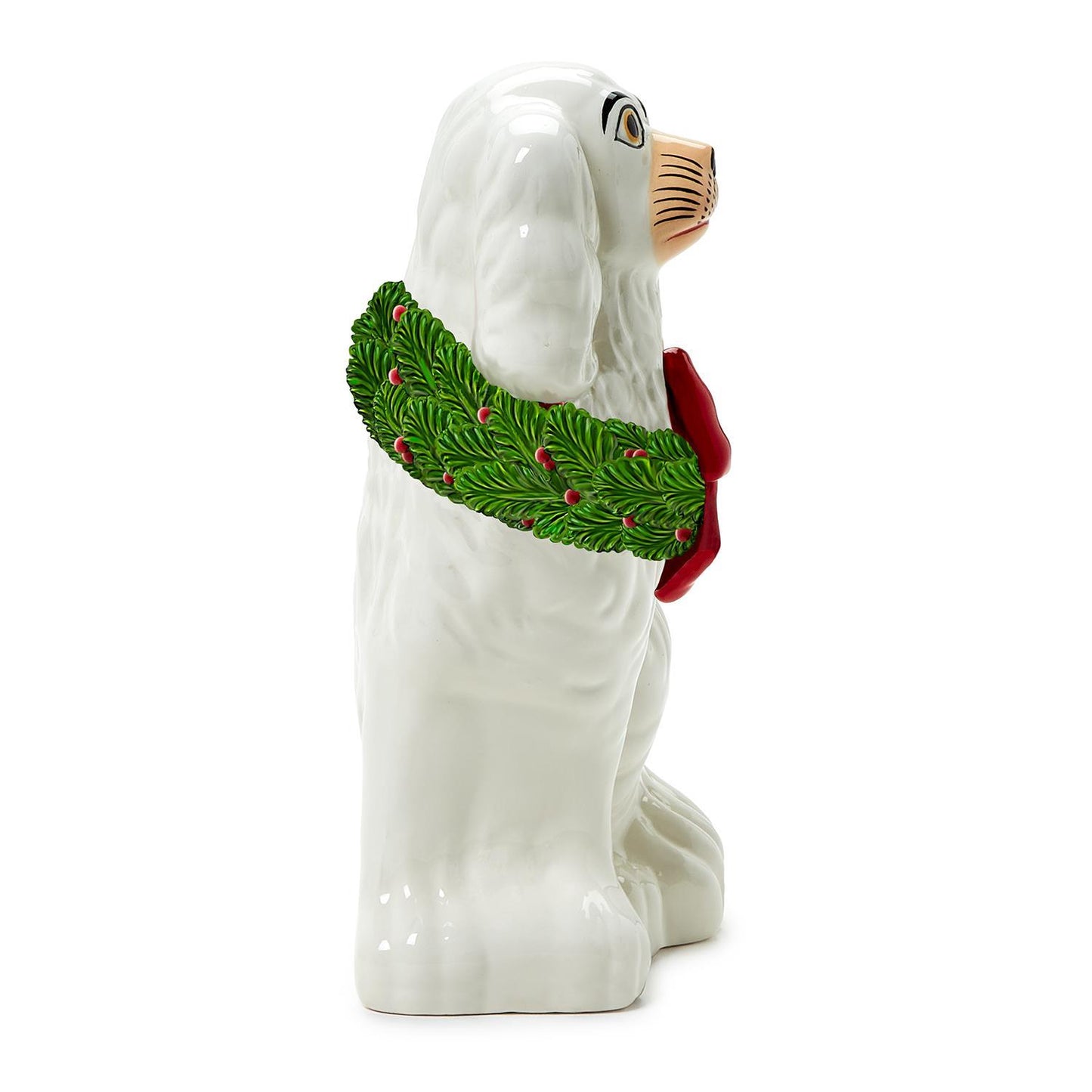 Staffordshire Dog Statue Holiday Wreath, Set of 2