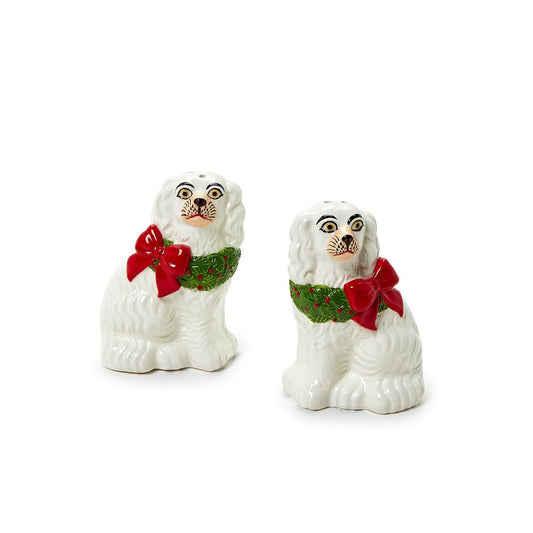 Staffordshire Holiday Wreath Salt and Pepper Shaker Set