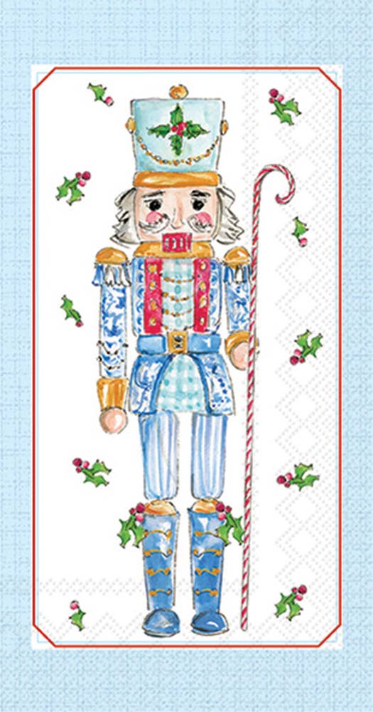 Blue Nutcrackers Christmas Paper Guest Towel