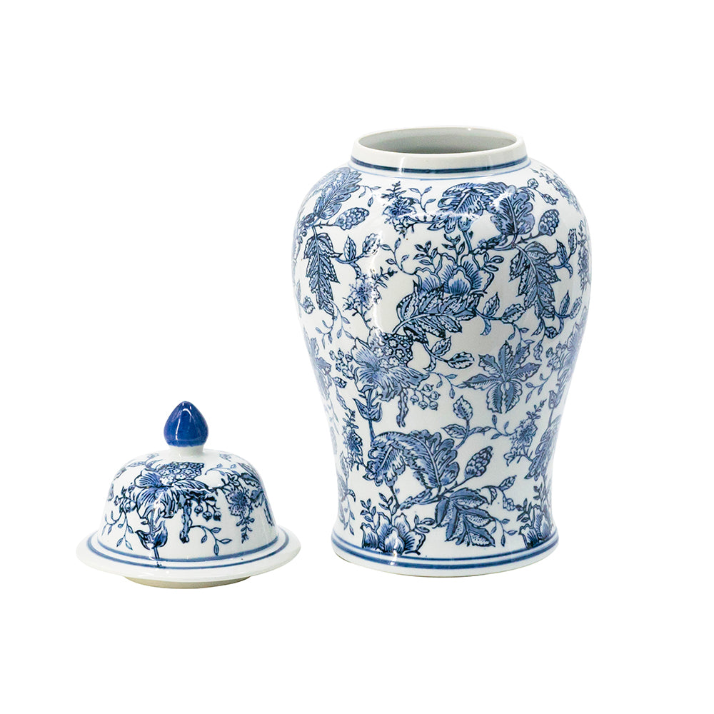 Blue and White Porcelain Ginger Jar, 18"