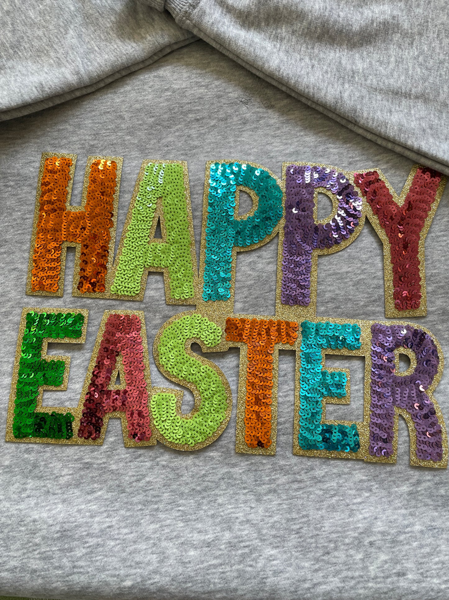 Happy Easter Sequin Patch Shirt