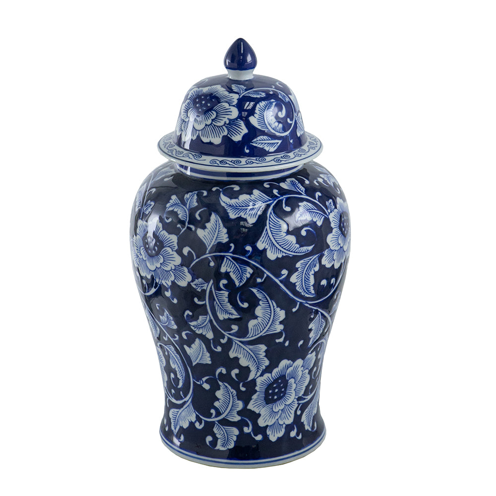 Dark Blue Lidded Ginger Jar