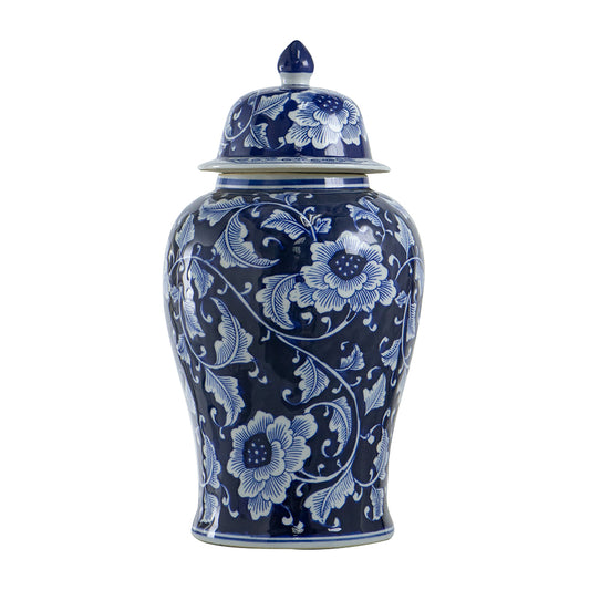 Dark Blue Lidded Ginger Jar