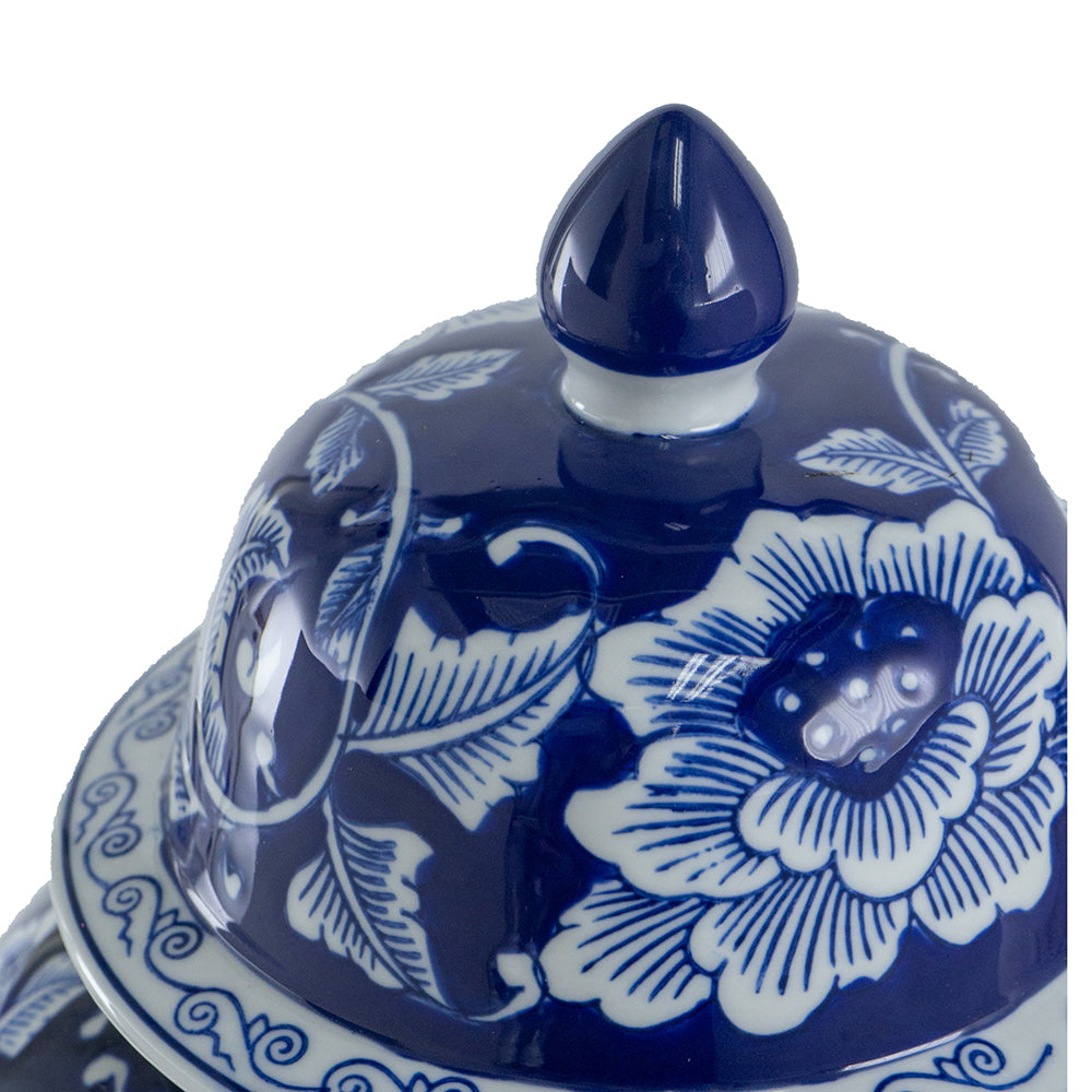 Dark Blue Lidded Ginger Jar