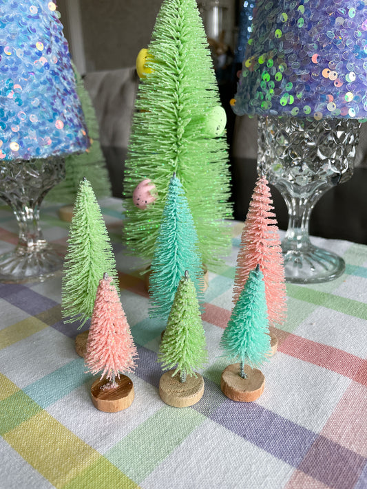 Mini Glitter Trees, Set of 6