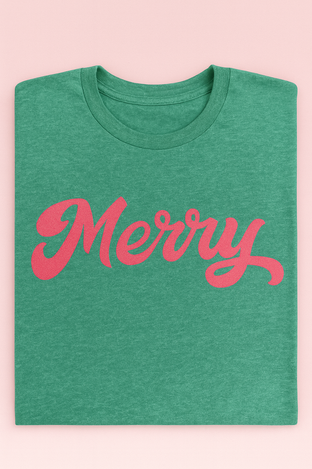 Merry Sparkle Script Tee - Green