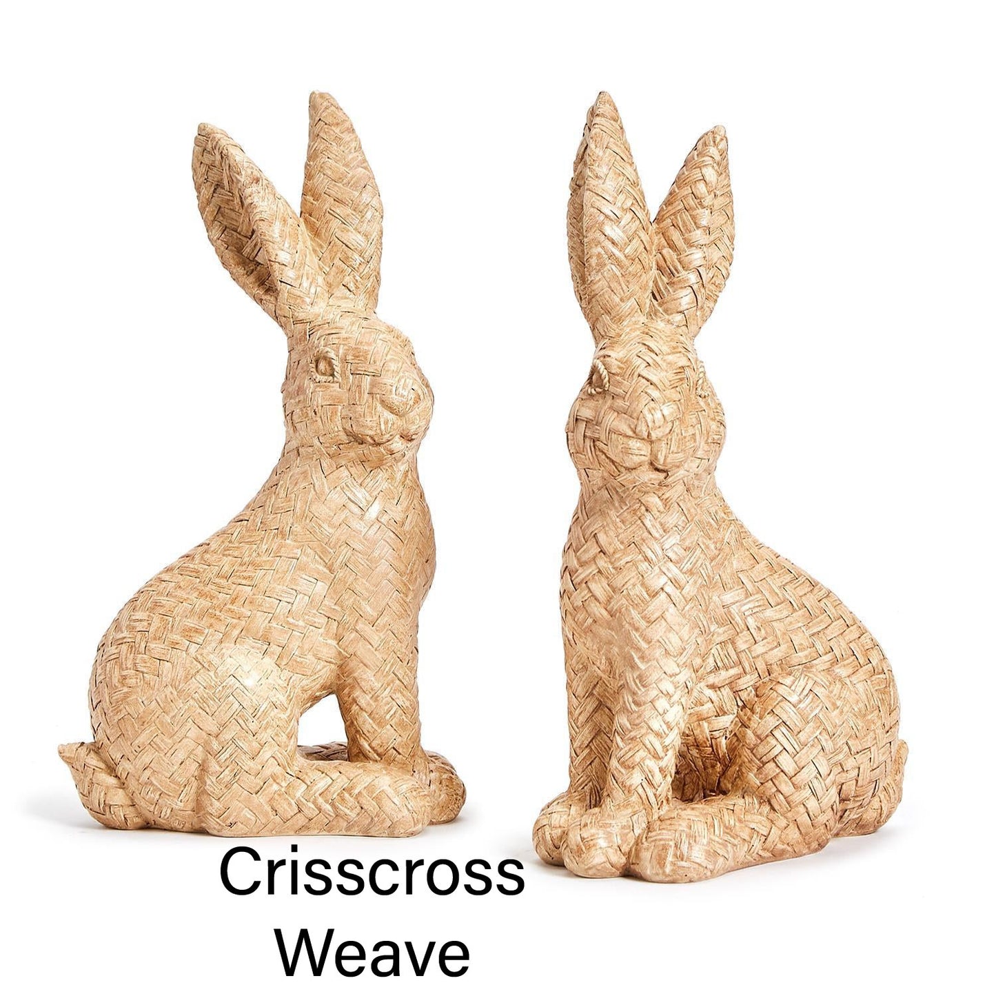 Basket Weave Bunny Set of Two, Natural