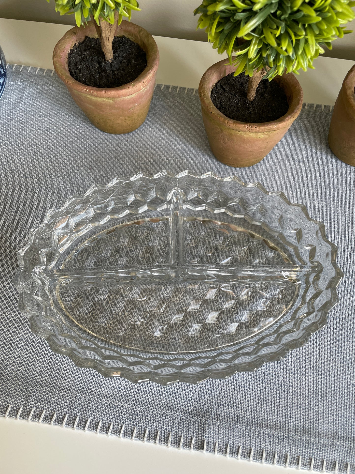 Fostoria American Clear 3 Divider Bowl