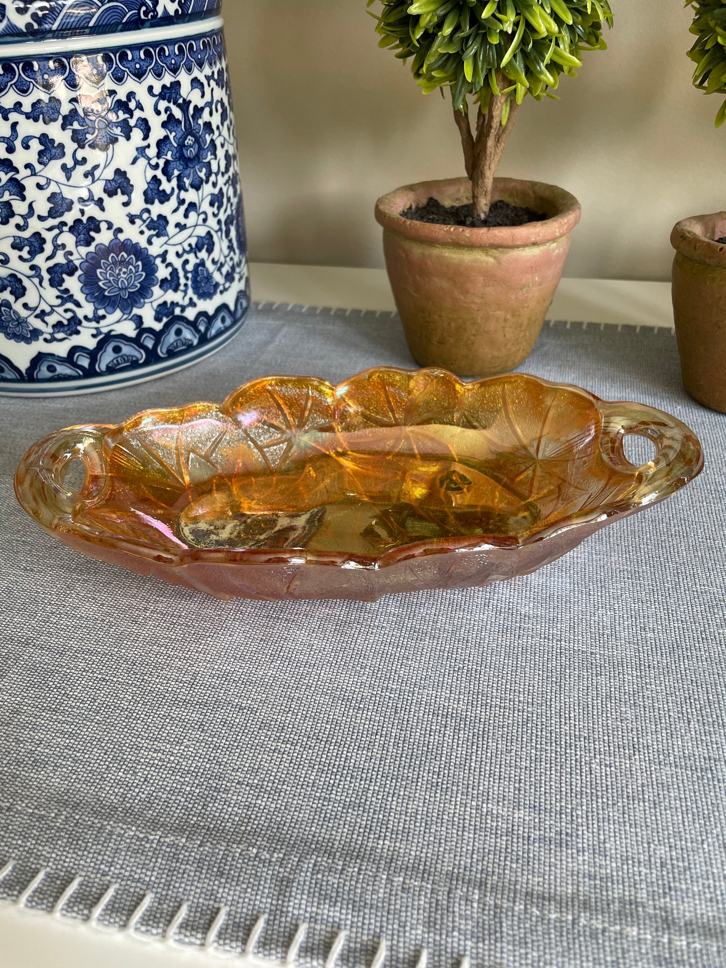 Vintage Carnival Glass Dish