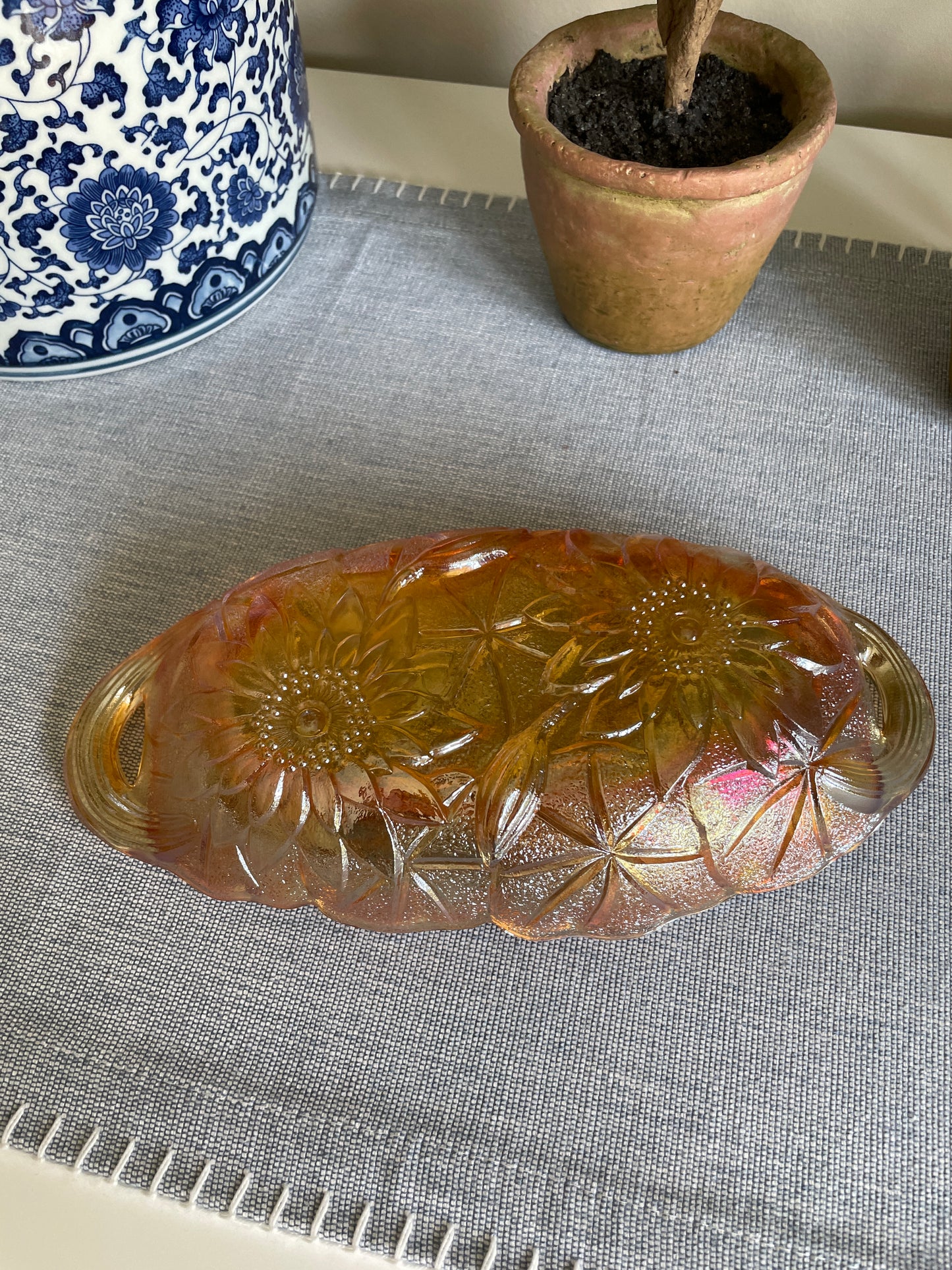 Vintage Carnival Glass Dish