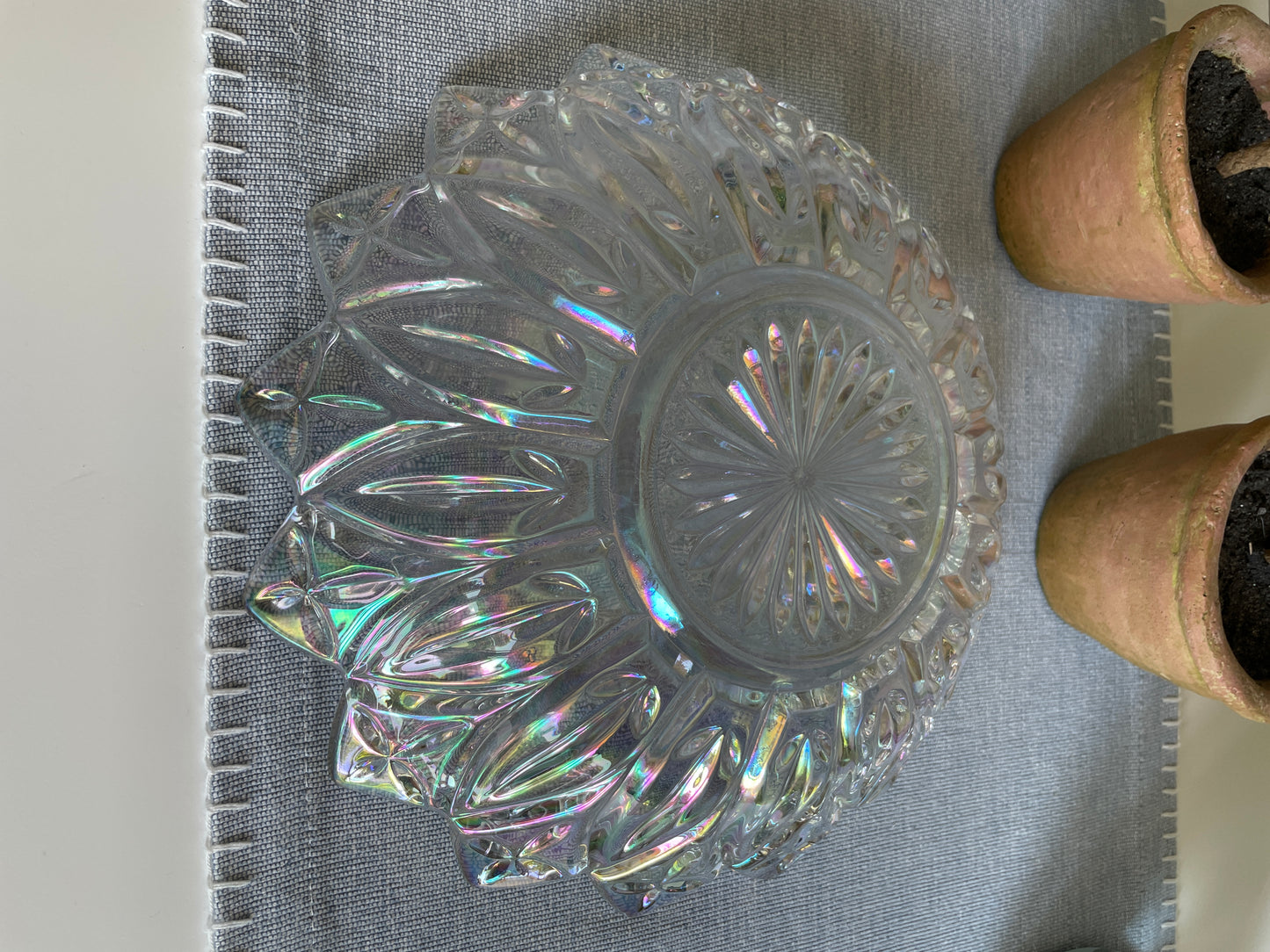 Vintage Iridescent Federal Petal Serving Bowl,10.25"