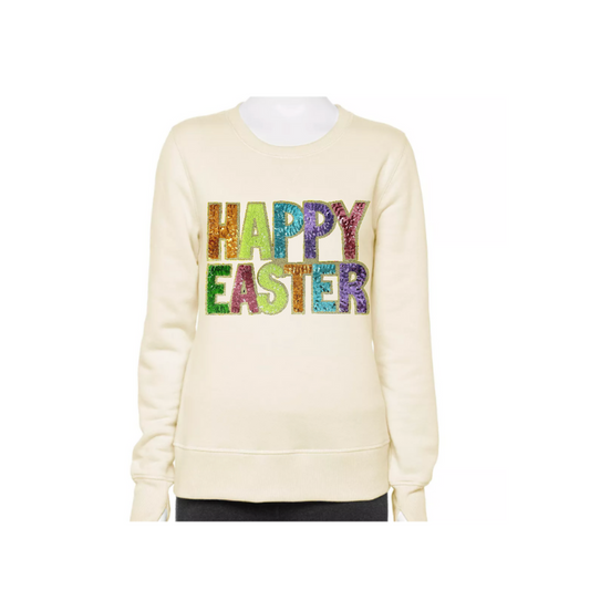 Happy Easter Sequin Patch Shirt