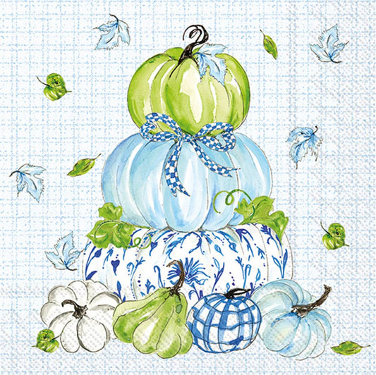 Chinoiserie Stacked Pumpkins FallPaper Cocktail Napkin