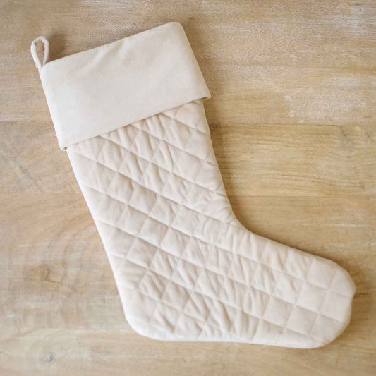 Quilted Stocking, Cream