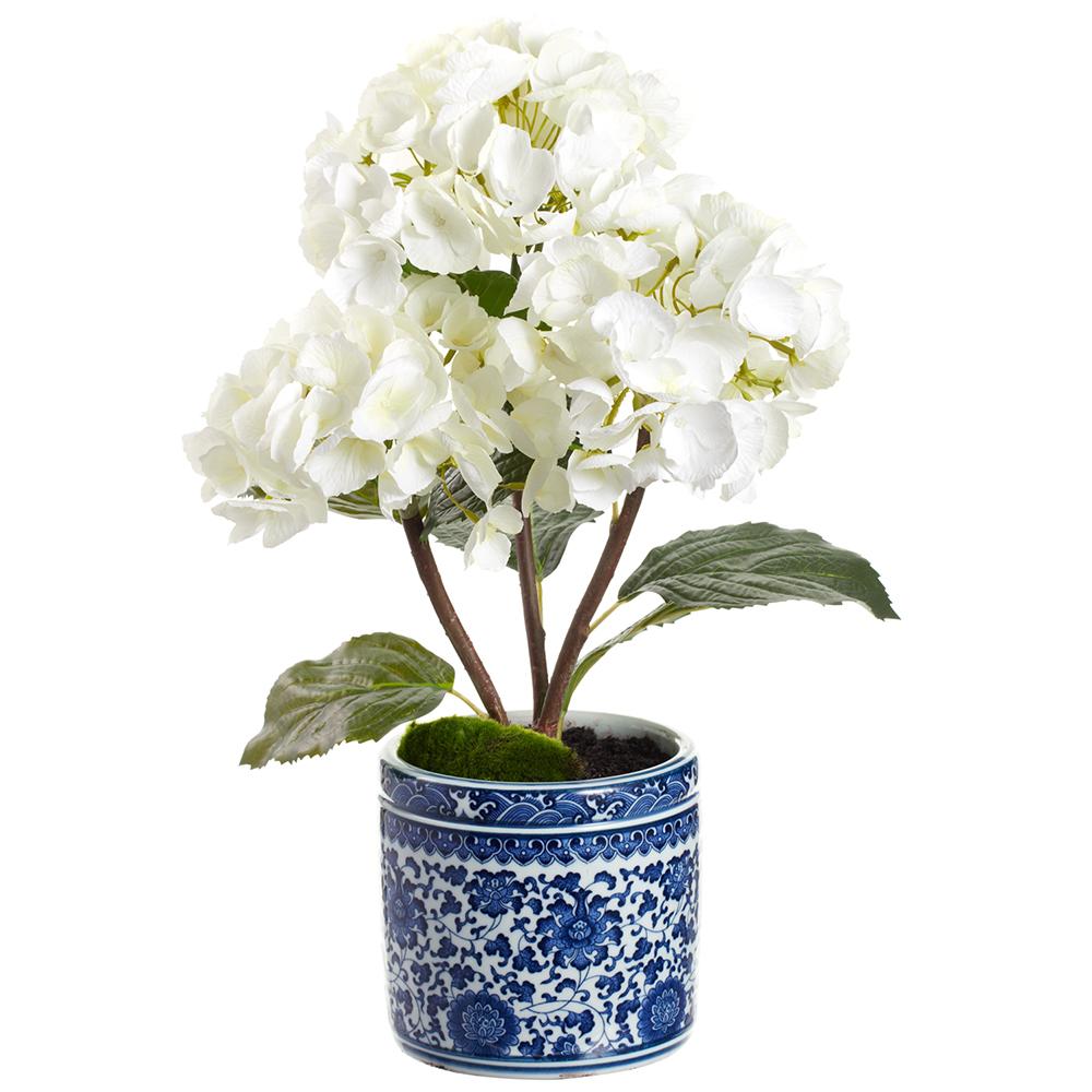 White Hydrangea Planter