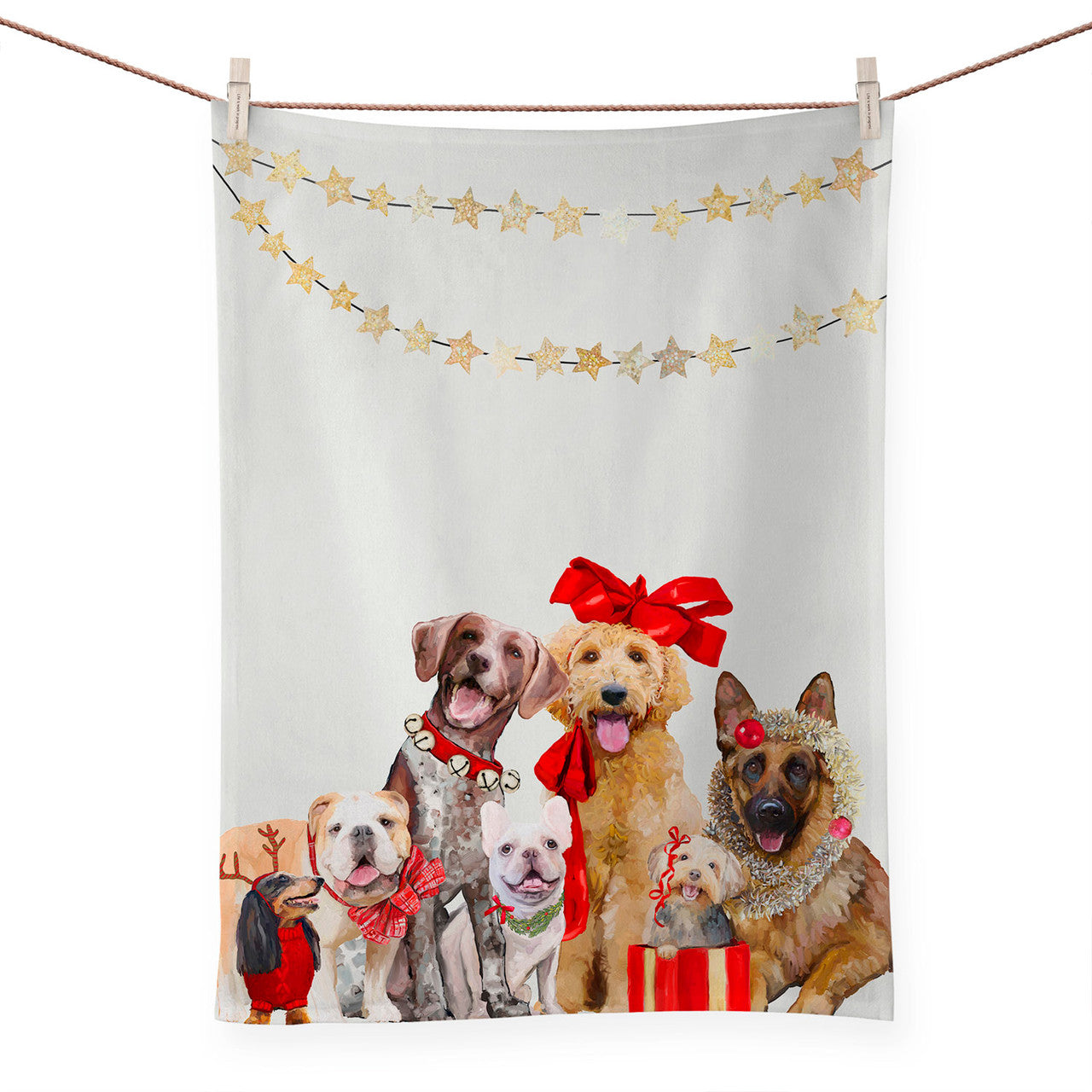 Holiday Festive Puppy Towel