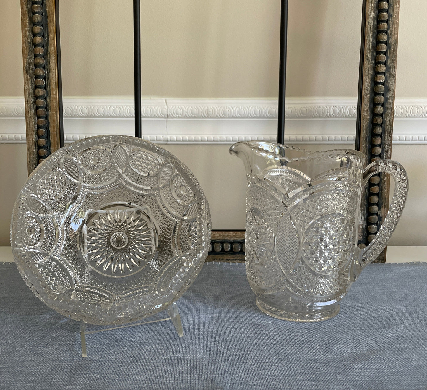 Imperial Glass Pitcher and Bowl Set