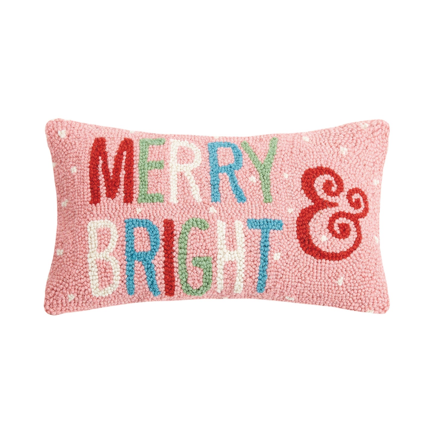 Merry And Bright Pink Hook Pillow