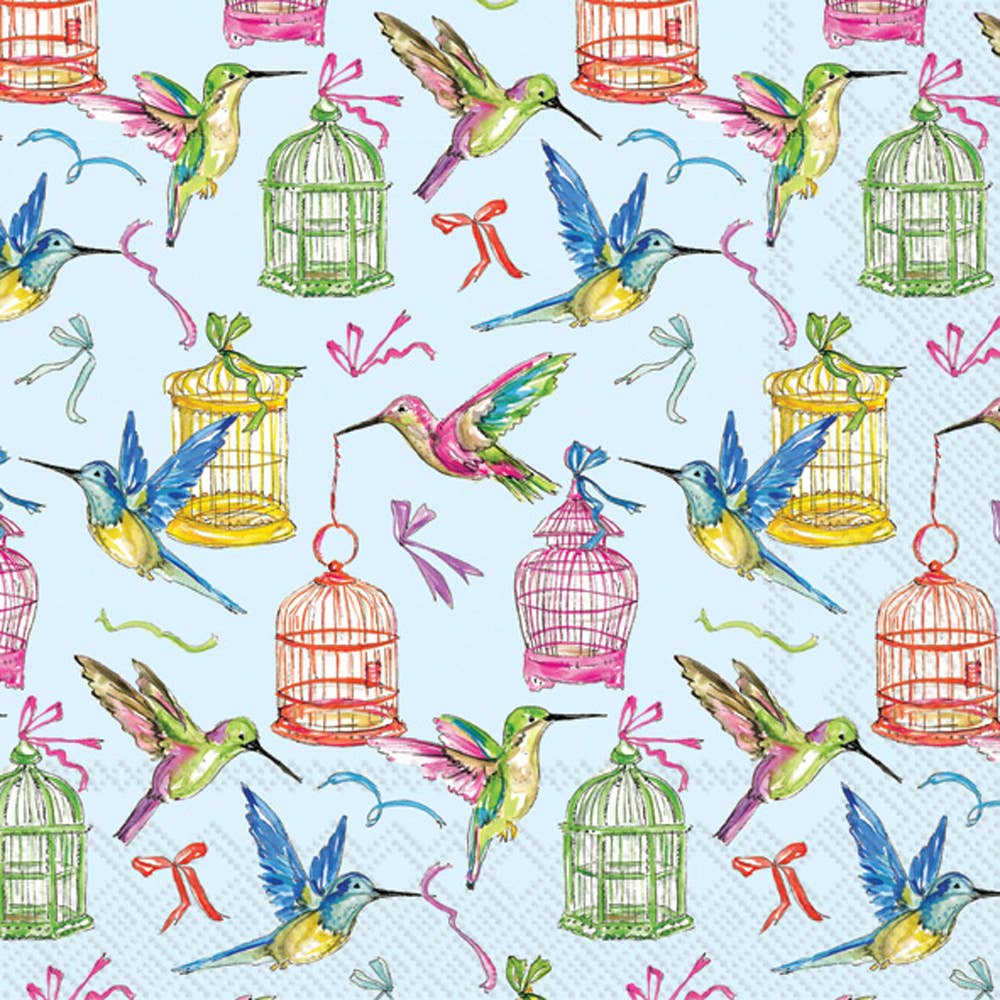 Birds And Cages Paper Cocktail Napkins