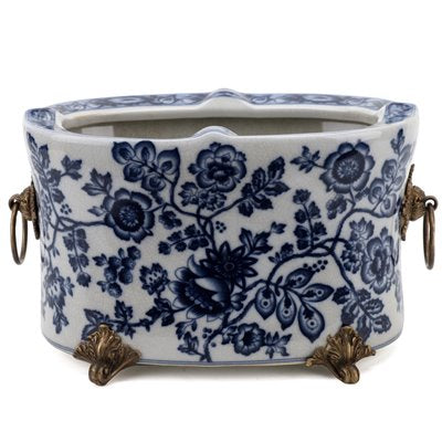 Blue and White Oval Basin