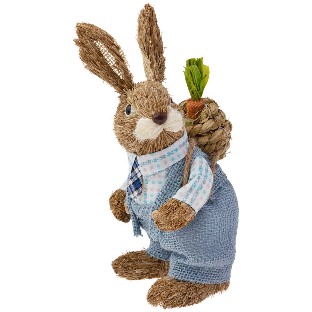 10" Tall Martin Bunny With Carrot In Knapsack Easter Décor