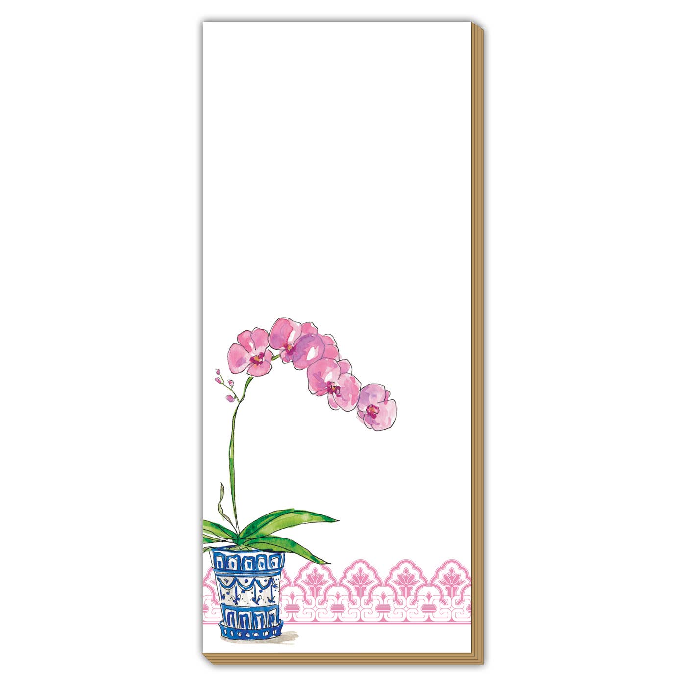 Potted Orchid Notepad & Bamboo Pen