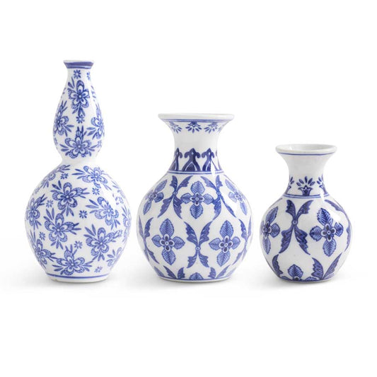 Blue and White Bud Vases
