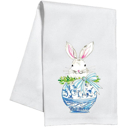Bunny in Chinoiserie Pot Kitchen Towel
