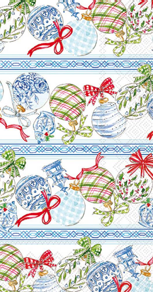 Blue Ornaments Christmas, Guest Towels